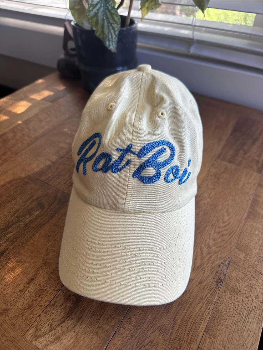 Rat Boi Kids Yellow Baseball Cap with Blue Embroidered Logo